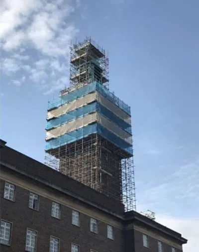 Debris Netting on Norwich City Hall