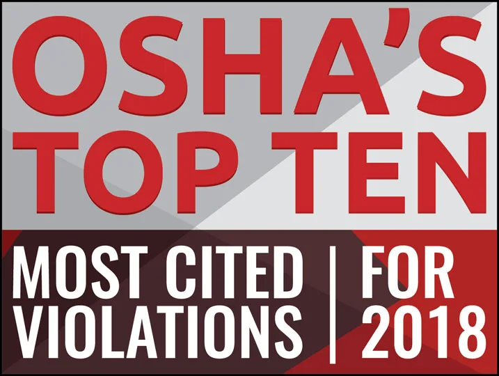OSHA's Top 10 Most Cited Violation for 2018