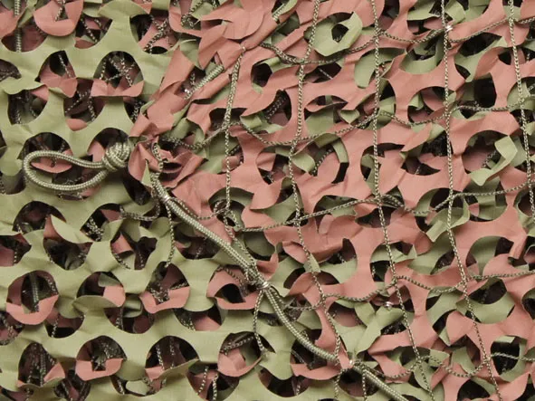Green/Brown Camo Netting with Mesh Backing