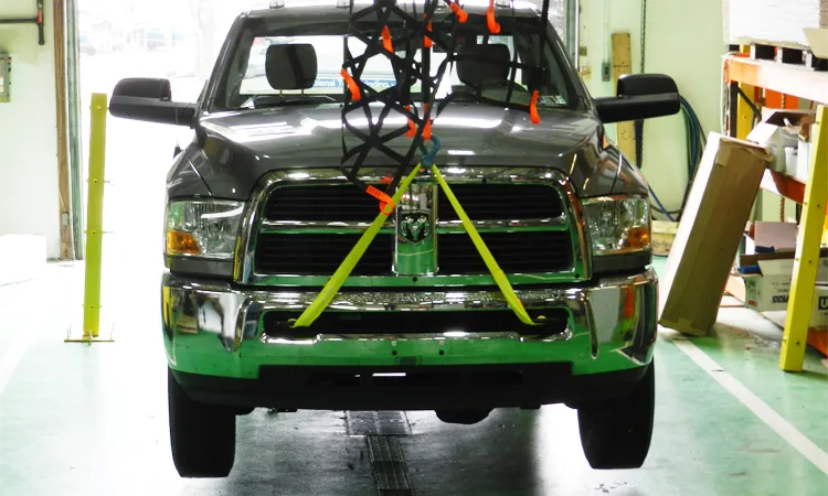 Truck Lifted by Cargo Net
