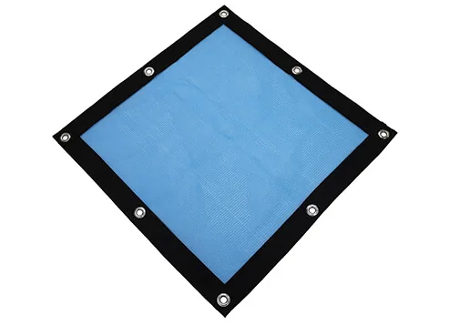 Blue rectangular shade cloth