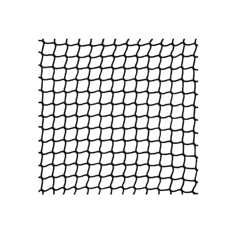 Safety barrier nets with knotted nettin