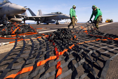 Airforce using cargo netting